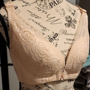Nude, lace bra
